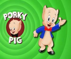 Puzzle Porky  le Cochon, un personnage de dessin animé dans Loonely Tunes de la Warner Bros