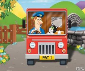 Puzzle Postman Pat avec son chat Jess dans la distribution du courrier