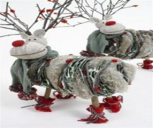 Puzzle Pretty poupées de Noël rennes