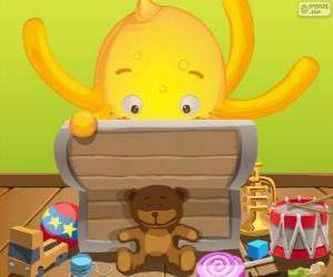 Puzzle Pypus et sa boîte de jouets