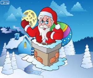 Puzzle Père Noël dans la cheminée