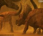 Dinosaure et triceratops