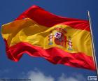 Drapeau de l’Espagne avec l’écusson officiel