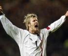 David Beckham se félicitant un but