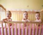 Trois bébés dans une crèche