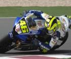 Valentino Rossi pilotant sa moto GP