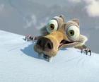 Scrat l'écureuil, effrayé