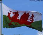 Drapeau de le pays de Galles, nation du Royaume-Uni