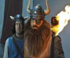 Halvar, le père de Vicky et le chef des Vikings dans le village de Flake avec son bandeau sur l'œil