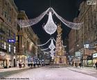 Rue décorée pour Noël