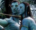 Le avatar na'vi  de Jake et Neytiri prêt à lancer une flèche