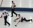 Le curling est un sport de précision semblable à des bols ou des boules en anglais, réalisé dans une patinoire.