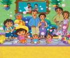 Dora avec sa famille et ses amis