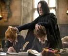Professeur Severus Rogue, en étudiant et Harry Potter, Ron Weasley