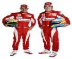 Felipe Massa et Fernando Alonso pilotes Ferrari