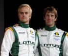 Jarno Trulli et Heikki Kovalainen, les pilotes du team Lotus Racing