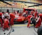 Ferrari, la formation d'un pit stop, Shanghai, 2010