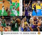 NBA final 2009-10, Meneur, Rondon Rajon (Celtics) vs Derek Fisher (Lakers)