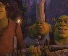 Shrek avec d'autres ogres.
