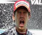 Sebastian Vettel fête sa victoire à Valence Grand Prix d'Europe (2010)