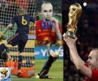 Andres Iniesta, meilleur joueur de la finale de la Coupe du Monde de Football en Afrique du Sud 2010