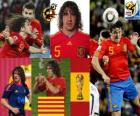 Carles Puyol (La tête de l'Espagne) défense de l'équipe nationale Espagnol