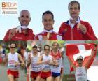 Viktor Röthlin Marathon champion Jose Manuel Martinez et Dmitri Safronov (2e et 3e) de l'athlétisme européen de Barcelone 2010