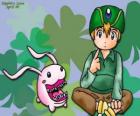 TK et son digimon Tokomon, Takeru Takaishi est le plus jeune du groupe et frère cadet de Matt