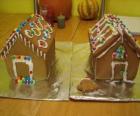 Ornement de Noël douce et belle, deux maisons en pain d'épice