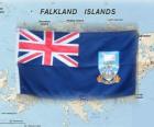 Drapeau de les îles Malouines, territoire britannique d'outre-mer de l'Atlantique Sud