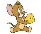 Jerry manger un délicieux morceau de fromage