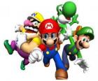 Wario, Mario, Yoshi et Luigi
