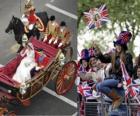 British Royal mariage entre le prince William et Kate Middleton, la marche dans le transport acalamados citoyens