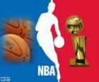 Logo de la NBA, la ligue de basket-ball professionnel aux Etats-Unis d'Amérique