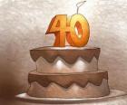 Gâteau d'anniversaire pour célébrer 40 ans