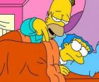 Homer et Marge dans le lit