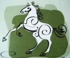 Le cheval, le signe du Cheval, Année du Cheval dans l'astrologie chinoise. Le septième animal du zodiaque chinois