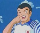 Bruce Harper ou Ryo Ishizaki, caractère de Olive et Tom, Captain Tsubasa, à célébrer un but
