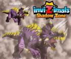 Triceratops. Invizimals Shadow Zone. Herbivore Invizimals avec une grande force et la bravoure