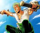 Roronoa Zoro est un escrimeur spécialiste de combat avec trois épées