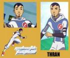 Thran est le moyen de défense de l'équipe de football galactique Snow-Kids avec numéro 2