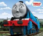 Gordon, la locomotive bleu avec le numéro 4, le train express