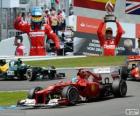 Fernando Alonso célèbre sa victoire au Grand Prix d'Allemagne 2012