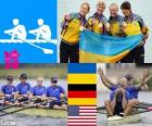 Podium aviron quatre de couple féminin, l'Ukraine, en Allemagne et aux États-Unis - Londres 2012-