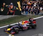 Sebastian Vettel célèbre la victoire dans le Grand Prix de Corée du Sud 2012
