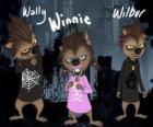 La famille de loup-garou. Les chiots : Wally, Winnie et Willbur