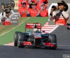 Lewis Hamilton fête sa victoire lors du Grand Prix des États-Unis 2012