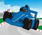 Voiture de course F1 bleue