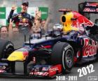 Sebastian Vettel, champion du monde de F1 2012 avec Red Bull Racing