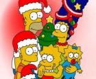 Les Simpsons en vous souhaitant un Joyeux Noël